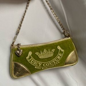 Vintage juicy couture green and gold baguette purse